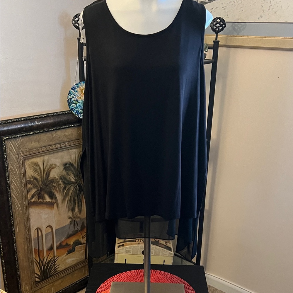 Womens Worthington Chic Black Sleeveless Blouse